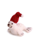 Gry and Sif Felt Seal with Red Hat Ornament