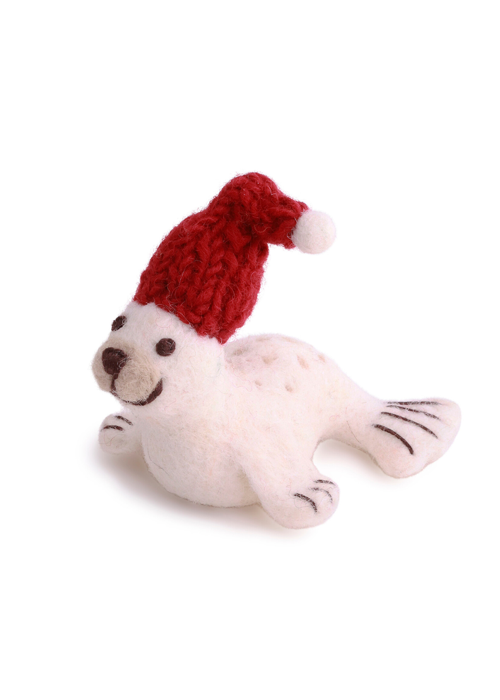 Gry and Sif Felt Seal with Red Hat Ornament