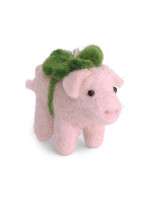 Gry and Sif Felt Pig with Clover Ornament