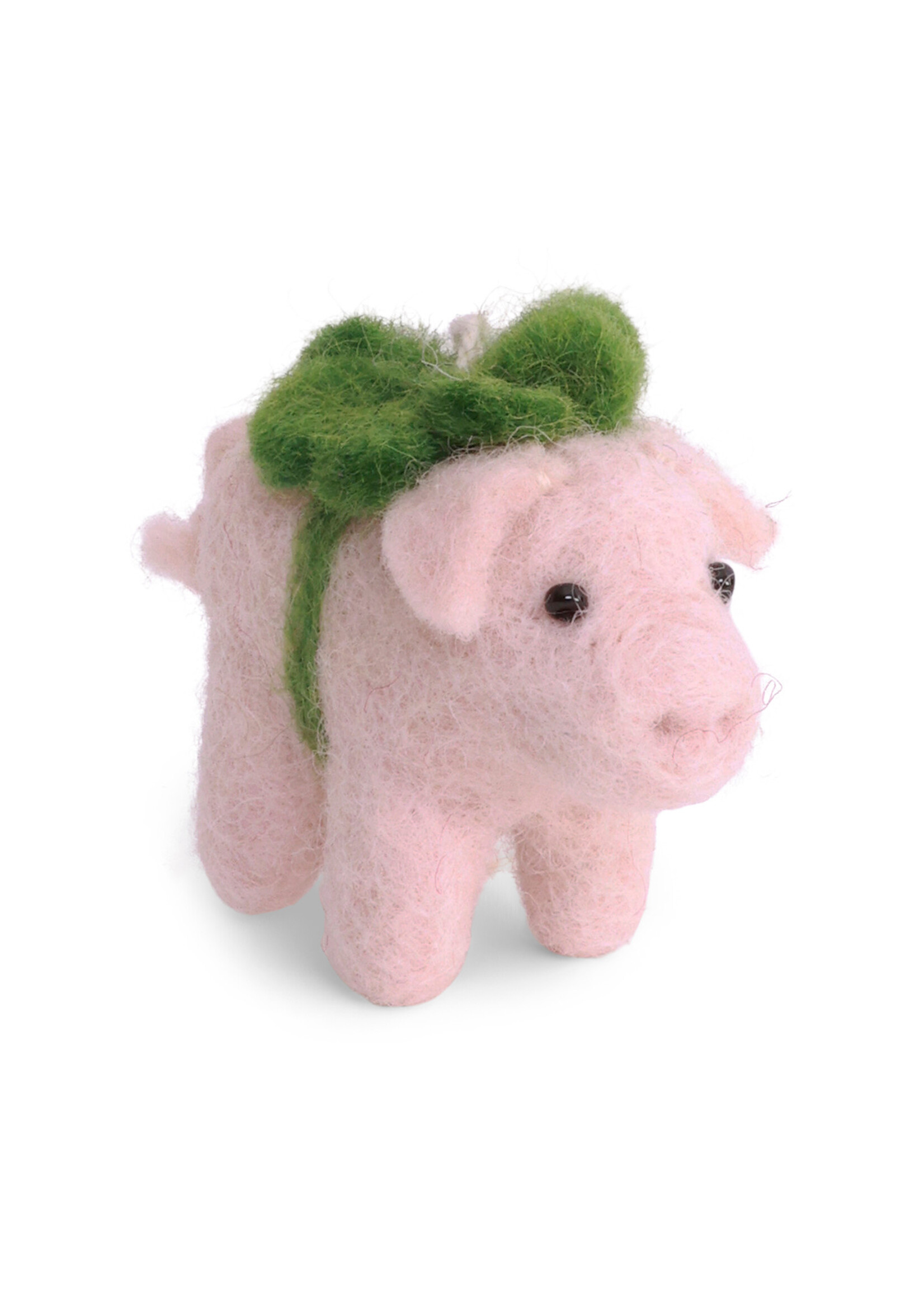 Gry and Sif Felt Pig with Clover Ornament