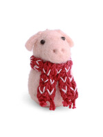 Gry and Sif Felt Pig with Scarf Ornament