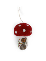 Gry and Sif Small Felt Mushroom House Ornament