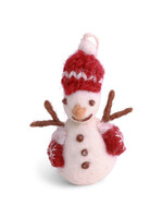 Gry and Sif Mini Felt Snowman with Mittens Ornament