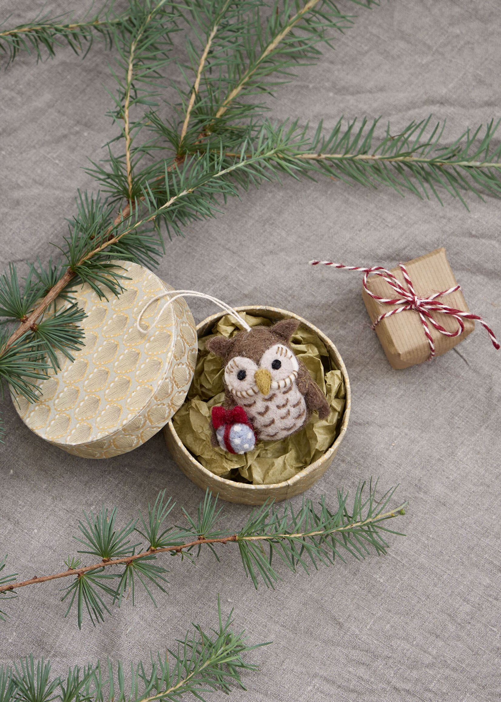 Gry and Sif Felt Owl with Gift Ornament