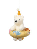 SERRV Felt Tubing Polar Bear Ornament