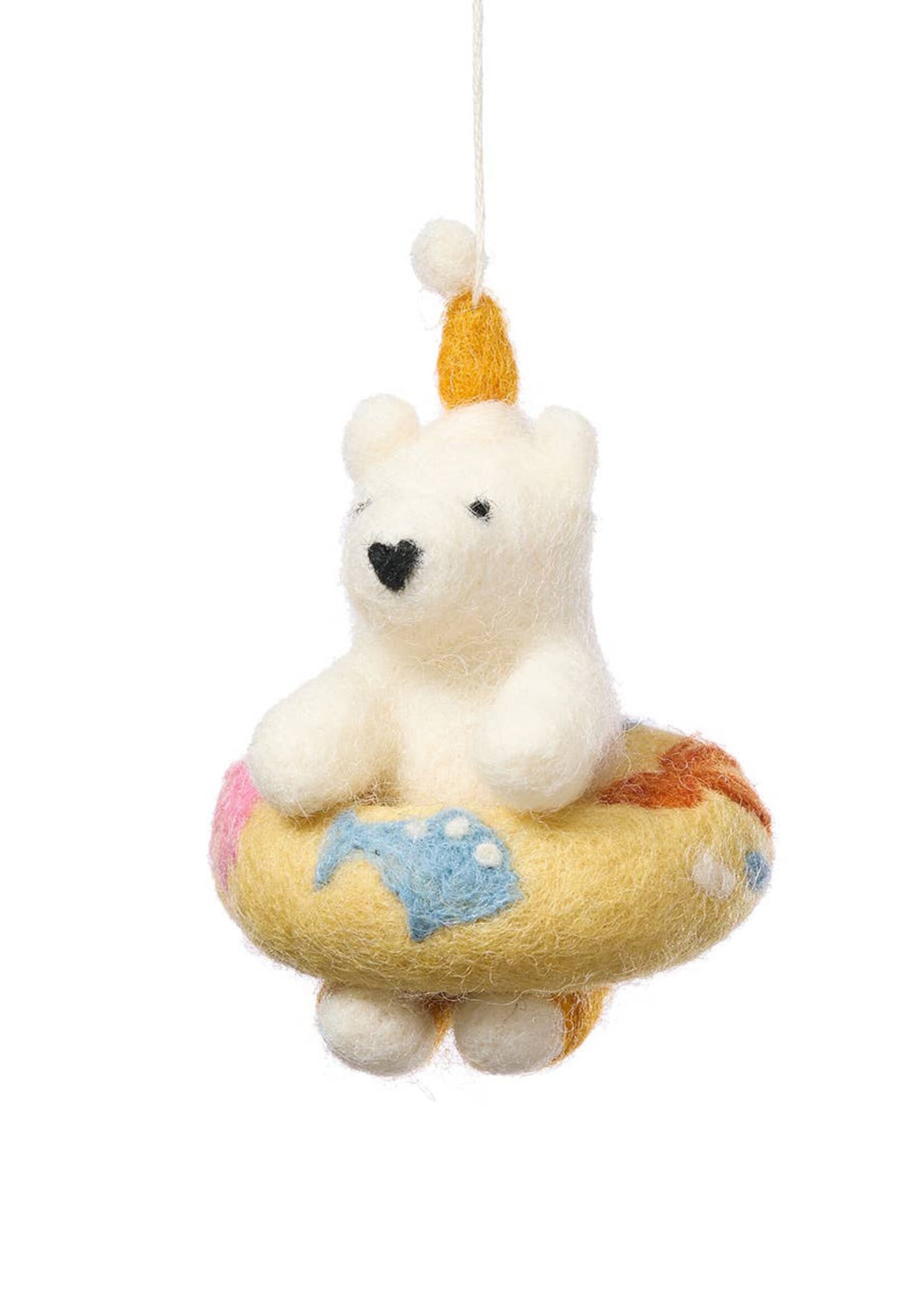 SERRV Felt Tubing Polar Bear Ornament