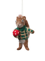 SERRV Foraging Squirrel with Mushroom Ornament