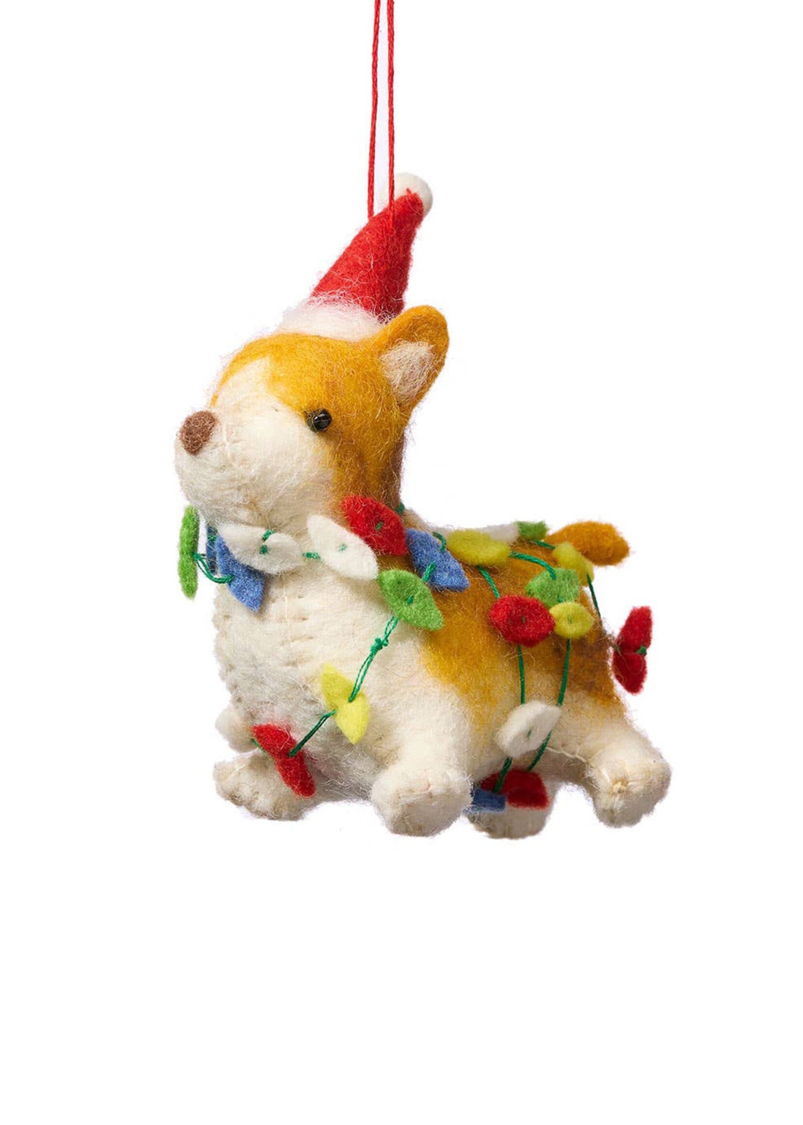 SERRV Felt Festive Corgi Ornament