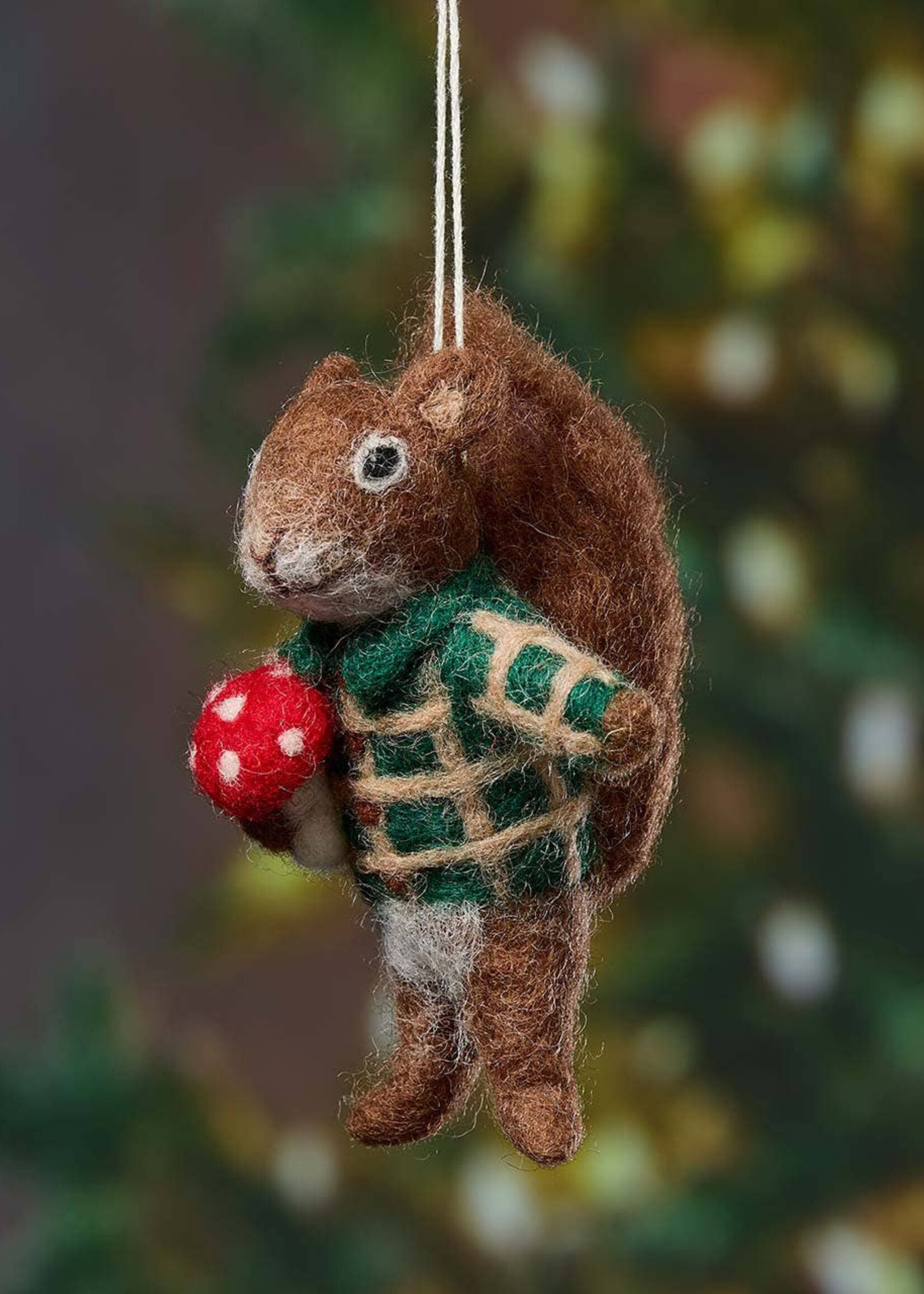 SERRV Foraging Squirrel with Mushroom Ornament