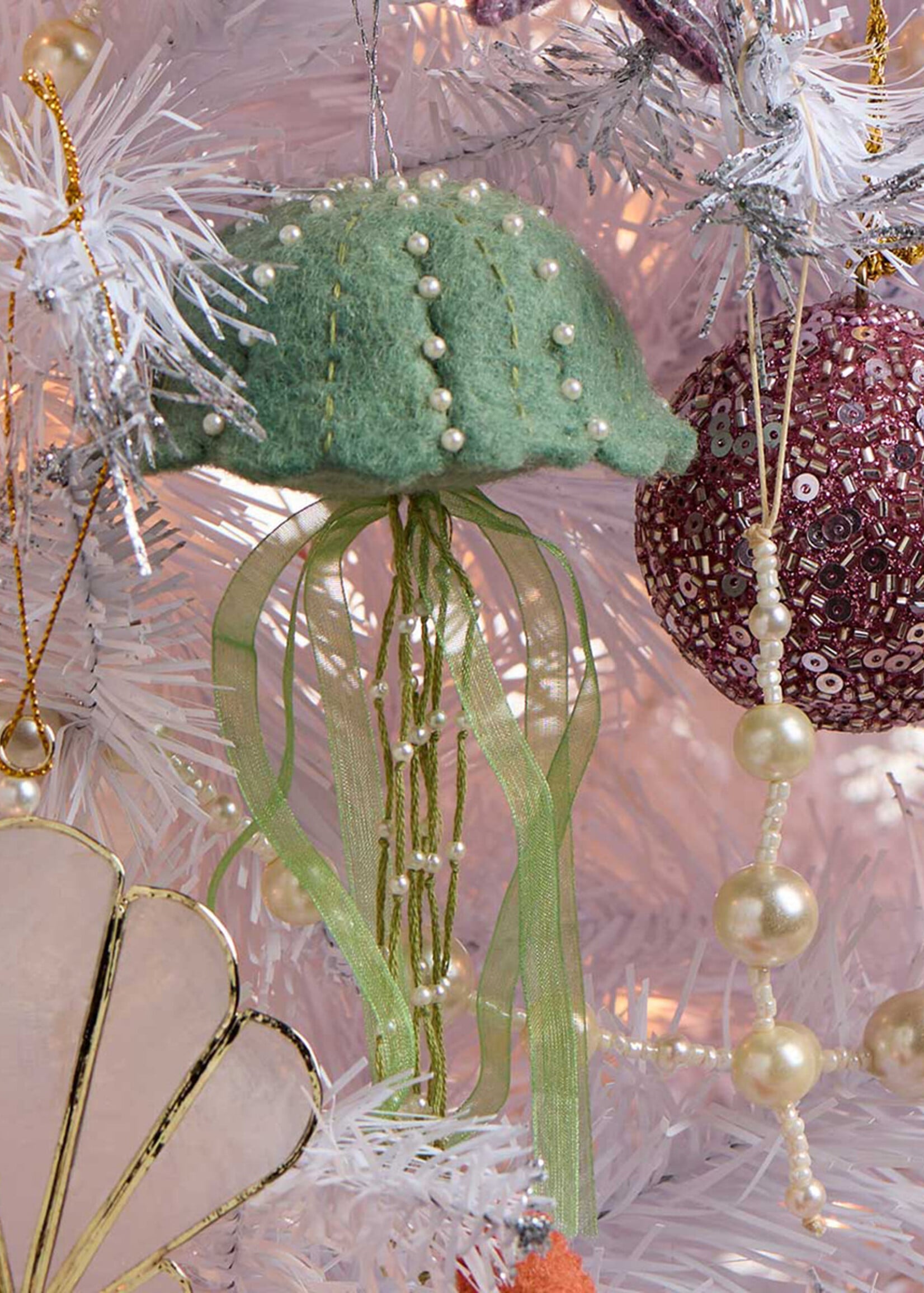 SERRV Felt Jellyfish Sea Shimmer Ornament