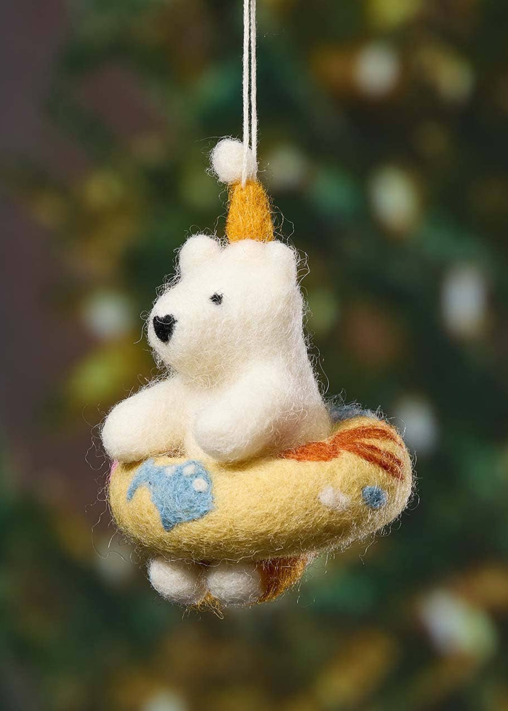 SERRV Felt Tubing Polar Bear Ornament