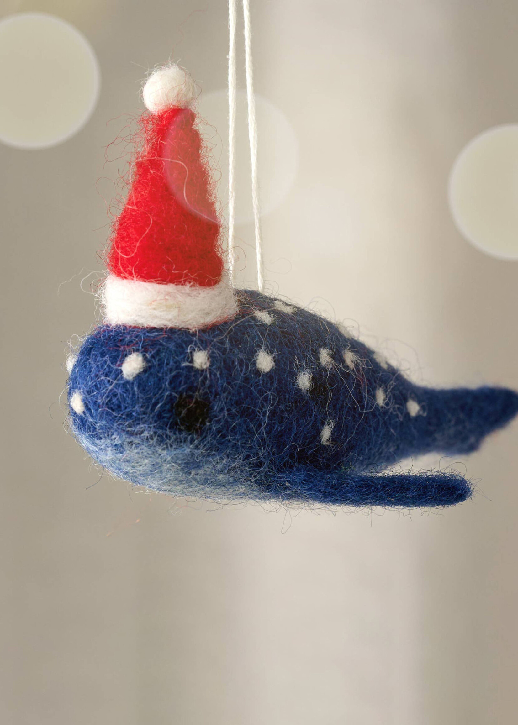 Ten Thousand Villages Felt Mobi Blue Whale Ornament