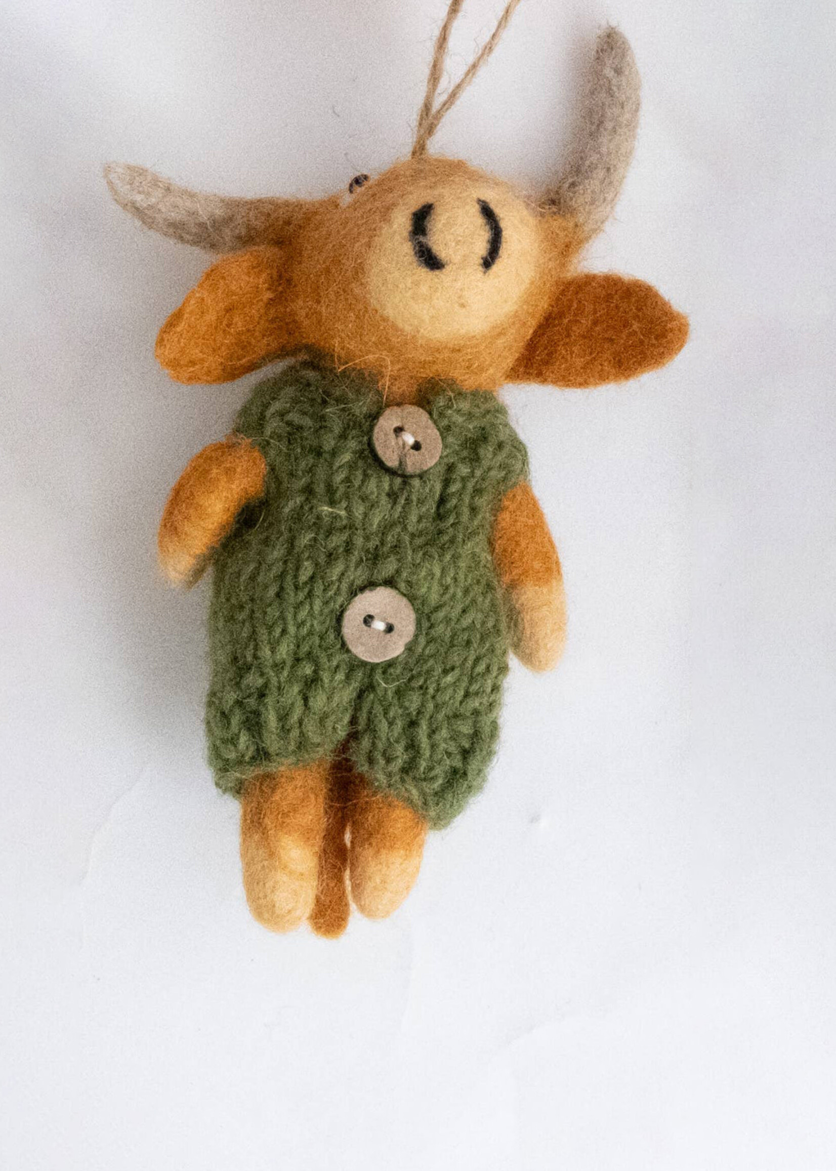 The Winding Road Felt Highland Cow Ornament