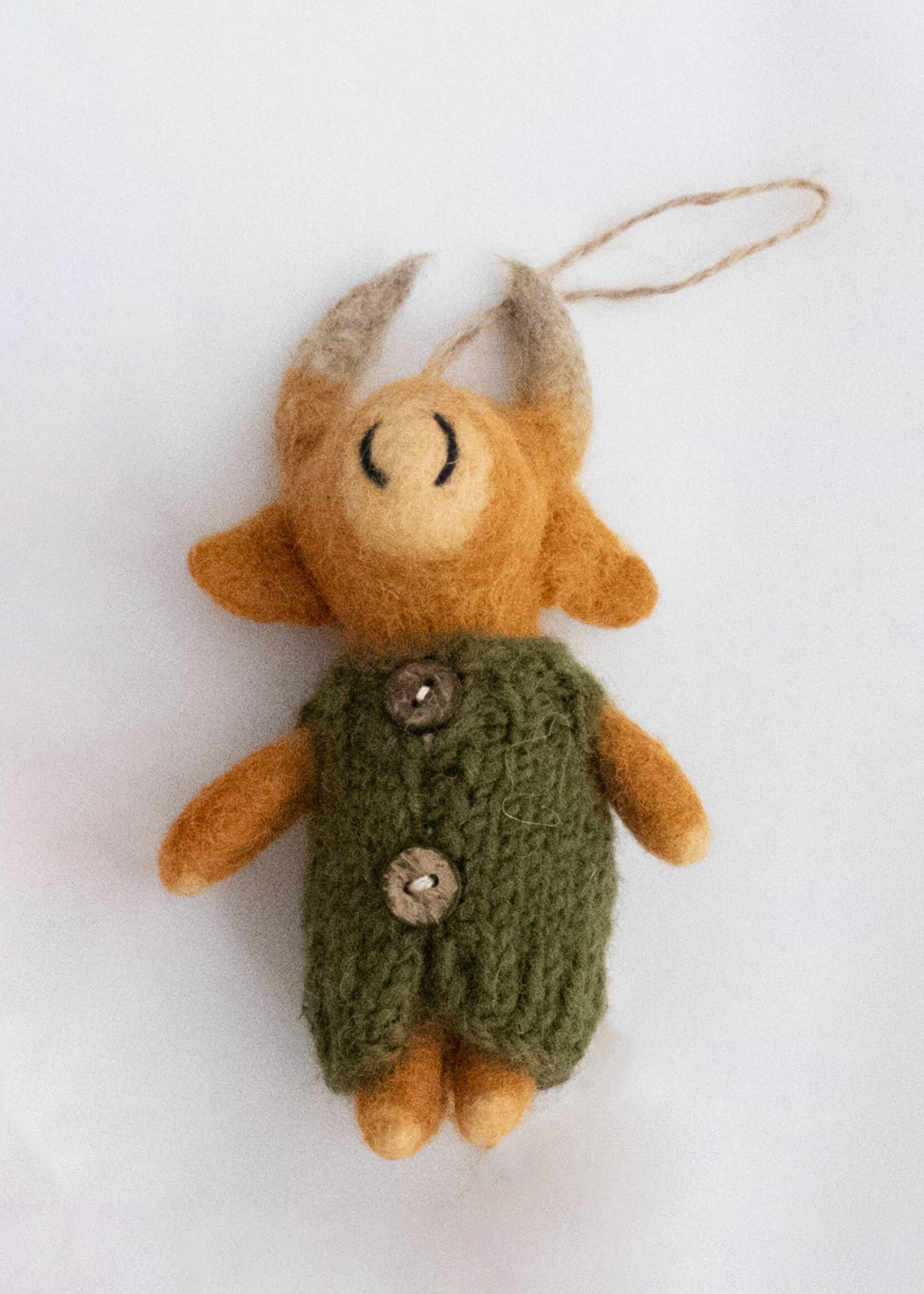 The Winding Road Felt Highland Cow Ornament