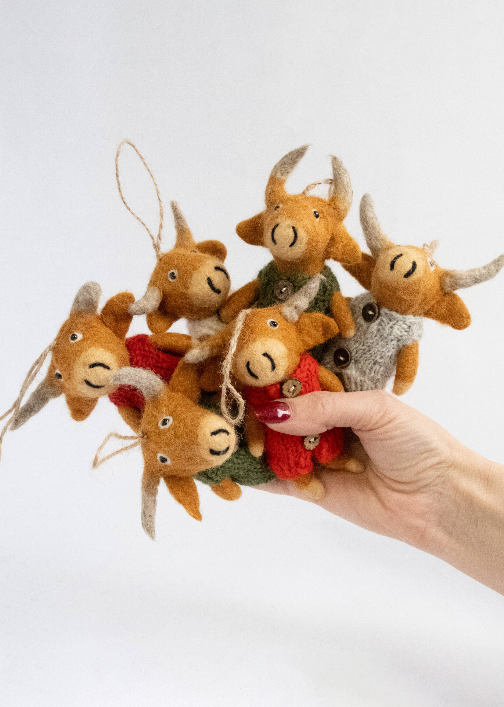 The Winding Road Felt Highland Cow Ornament