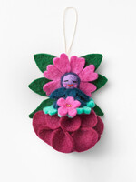 Global Goods Partners Felt Flower Angel Ornament - Magenta