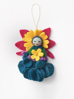 Global Goods Partners Felt Flower Angel Ornament - Blue