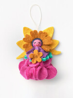 Global Goods Partners Felt Flower Angel Ornament - Pink