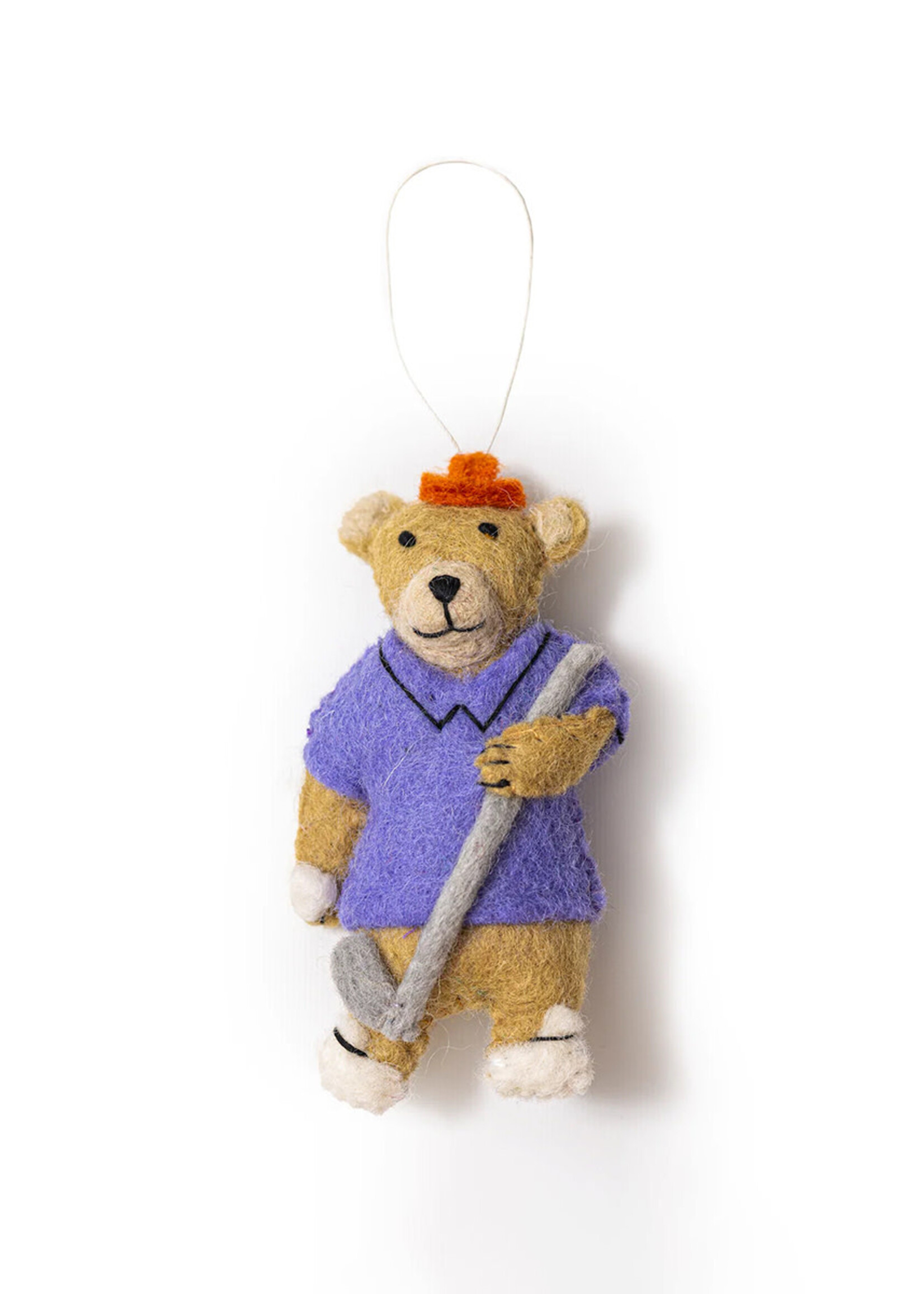 Global Goods Partners Felt Golf Bear Ornament