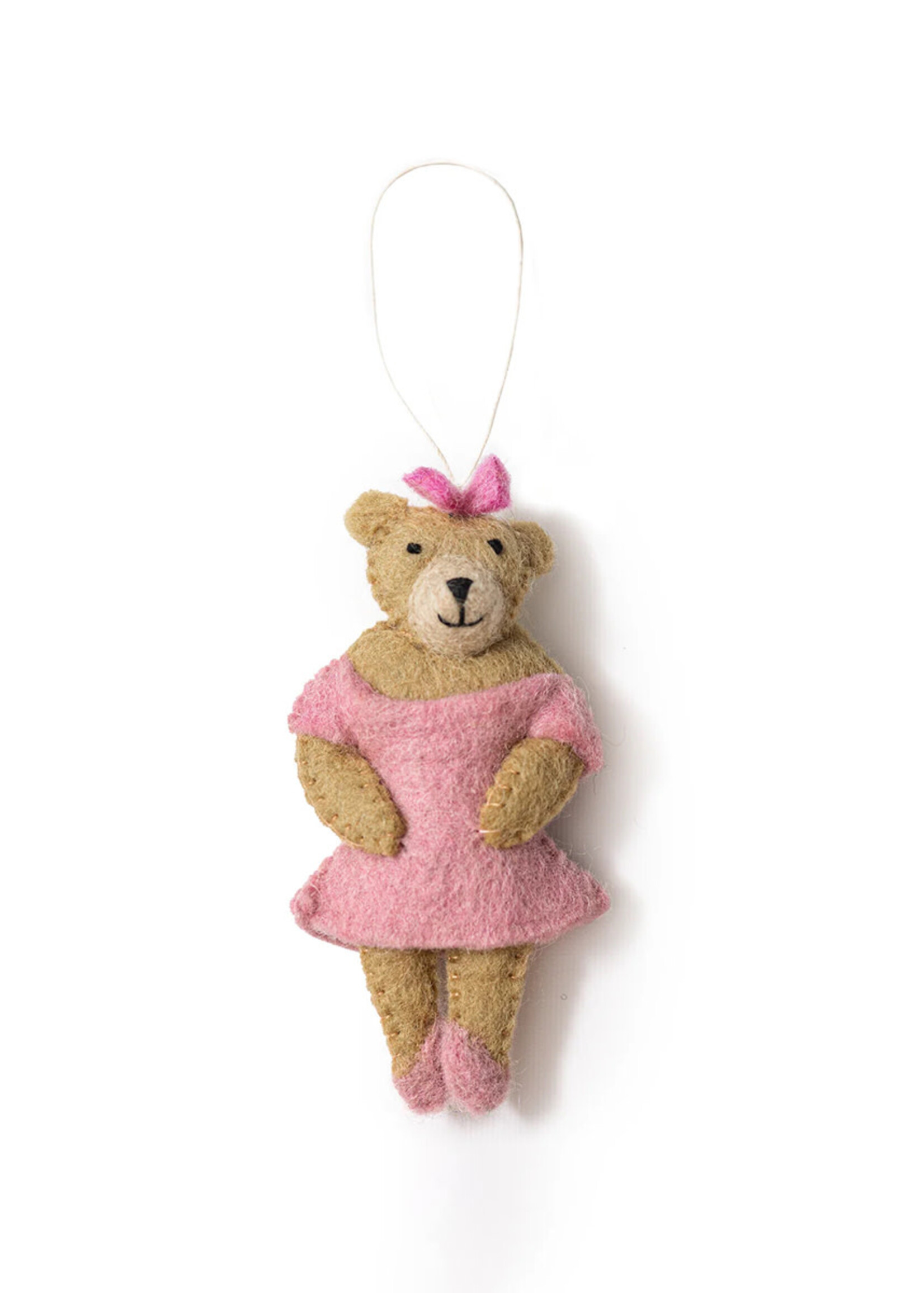 Global Goods Partners Felt Ballerina Bear Ornament