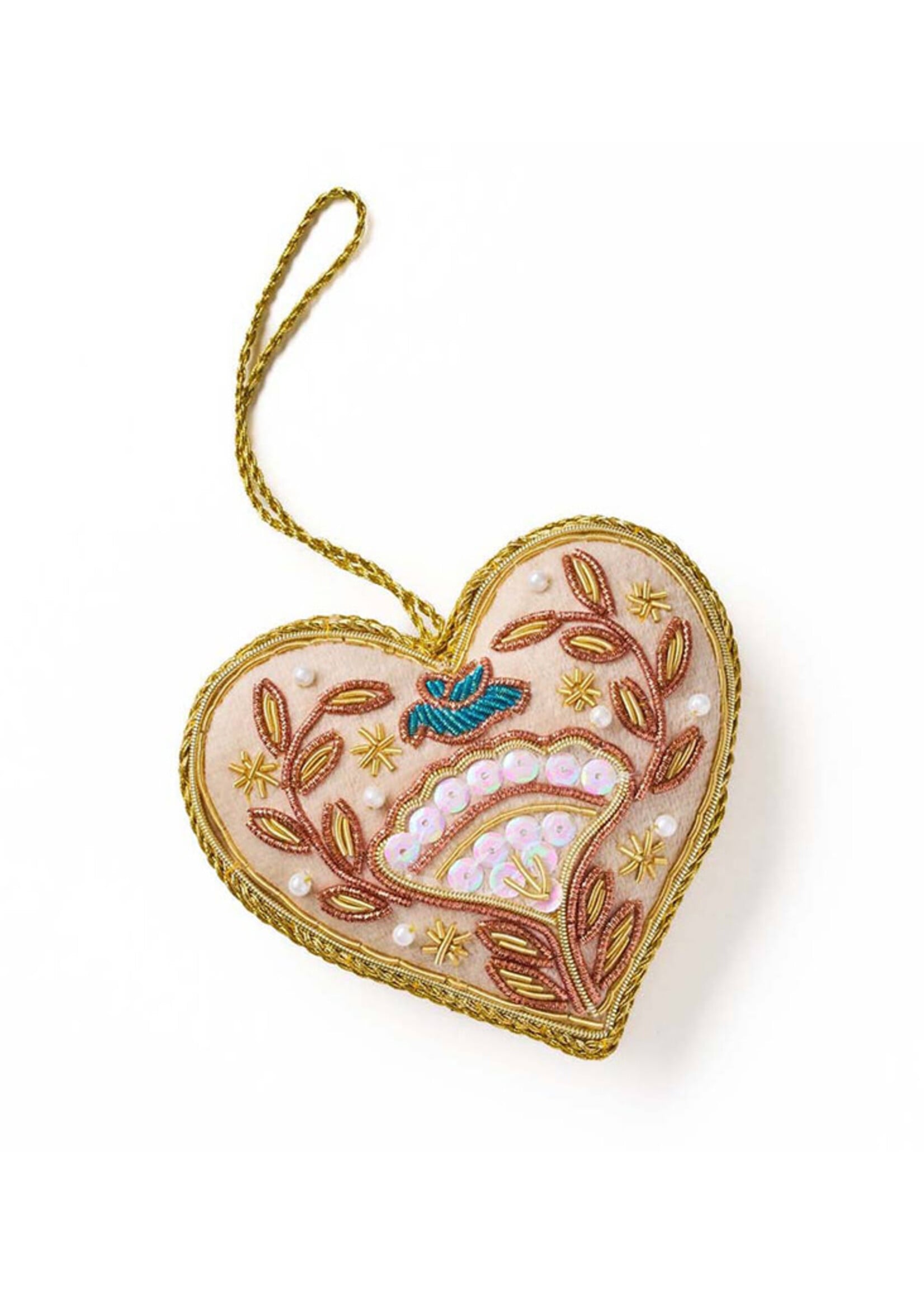 Matr Boomie Beaded Floral Heart Ornament