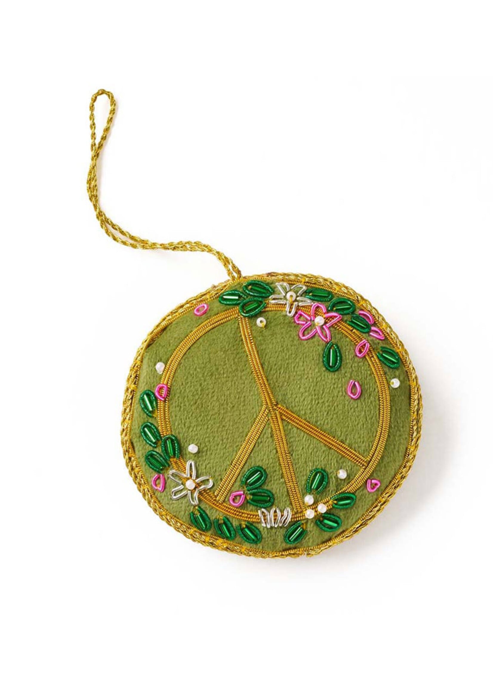Matr Boomie Beaded Peace Sign Ornament