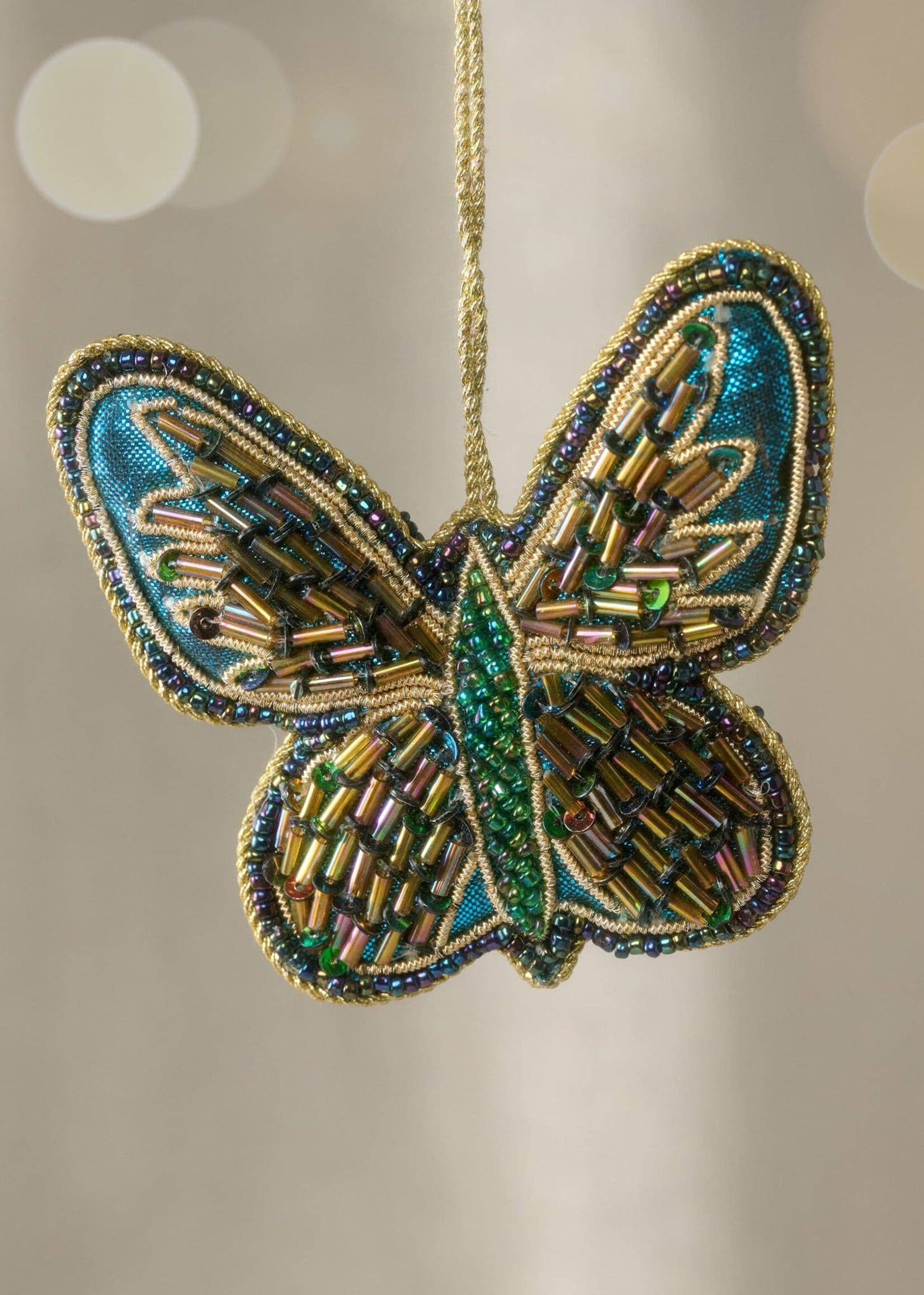 Ten Thousand Villages Beaded Arvi Butterfly Ornament