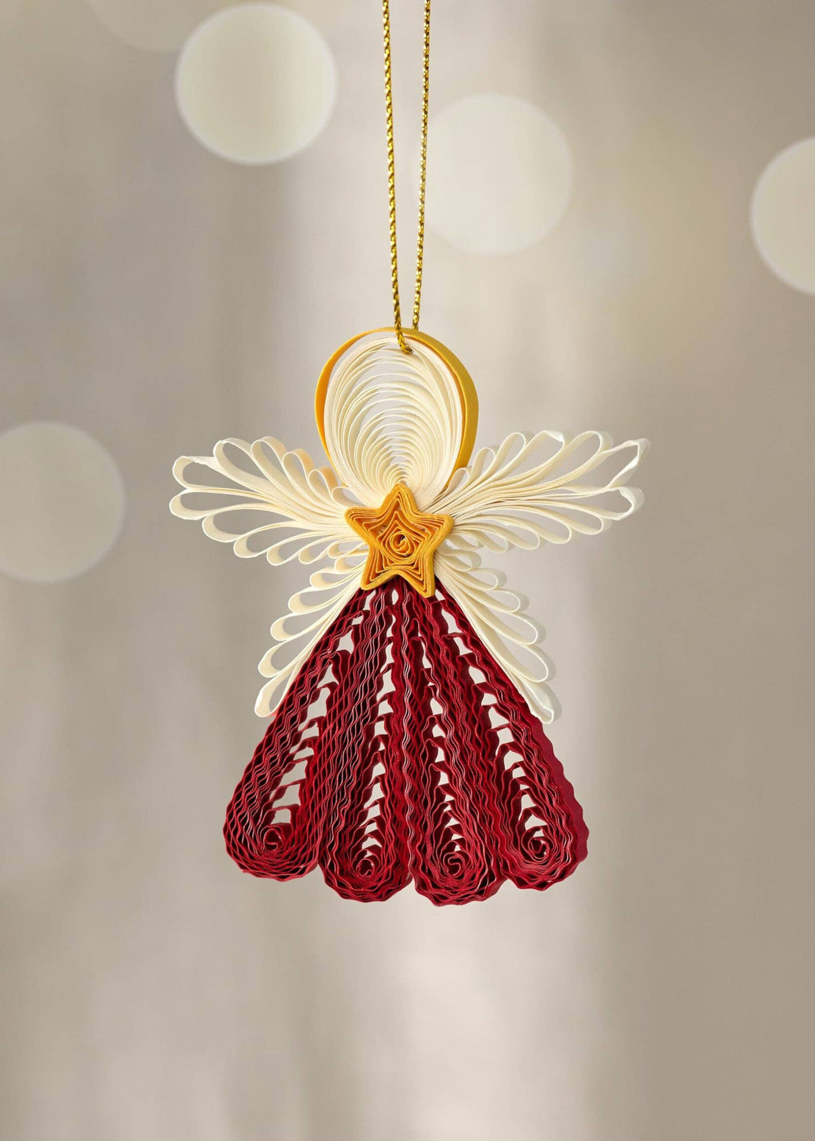 Ten Thousand Villages Quilled Tuyen Angel Ornament