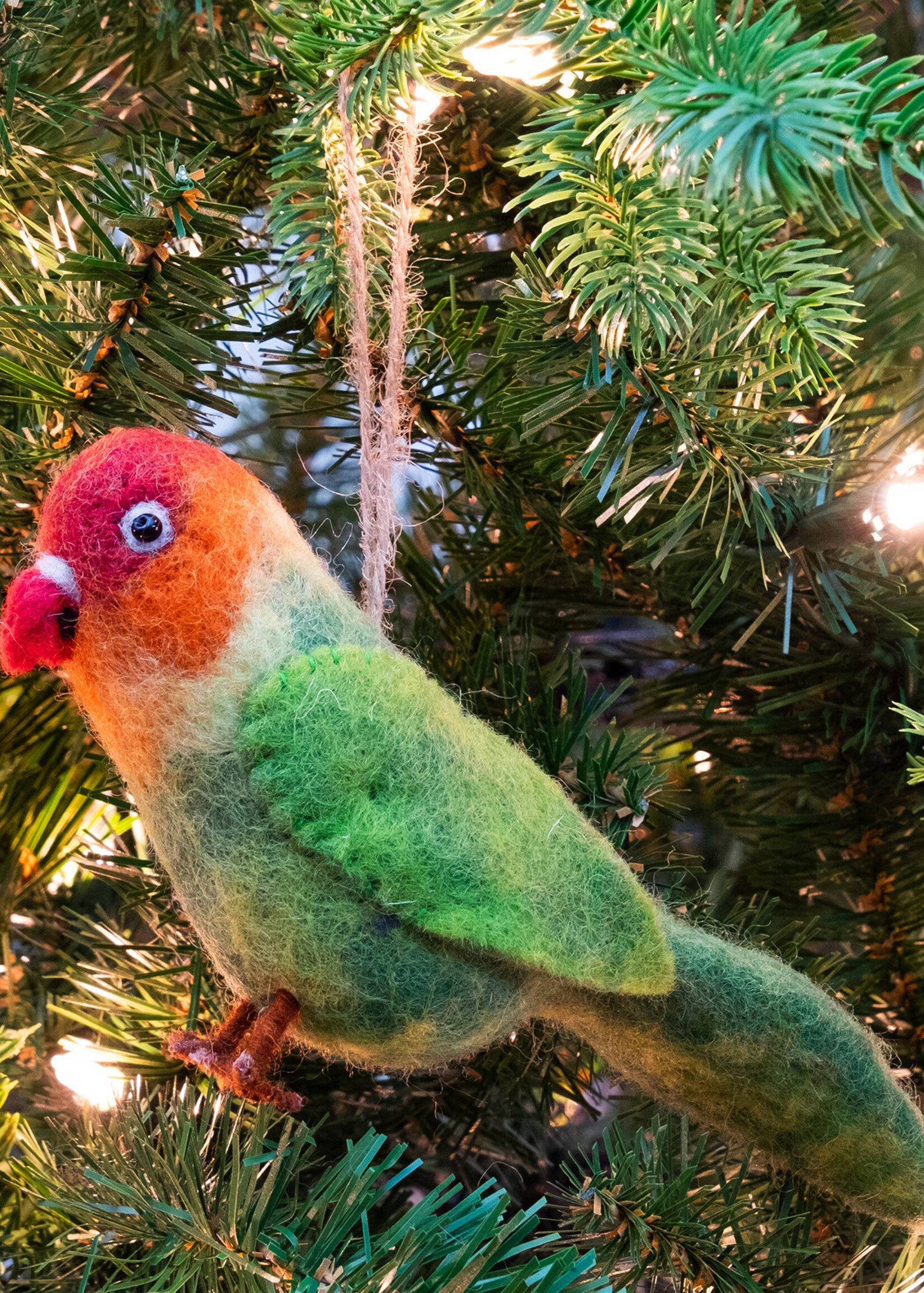 The Winding Road Felt Love Bird Ornament