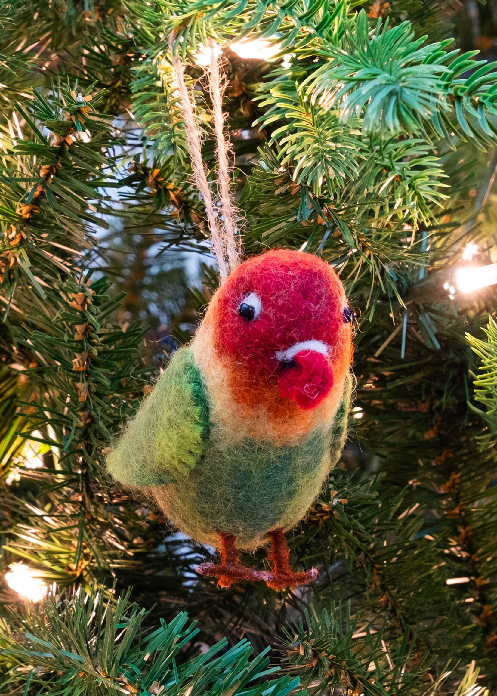 The Winding Road Felt Love Bird Ornament