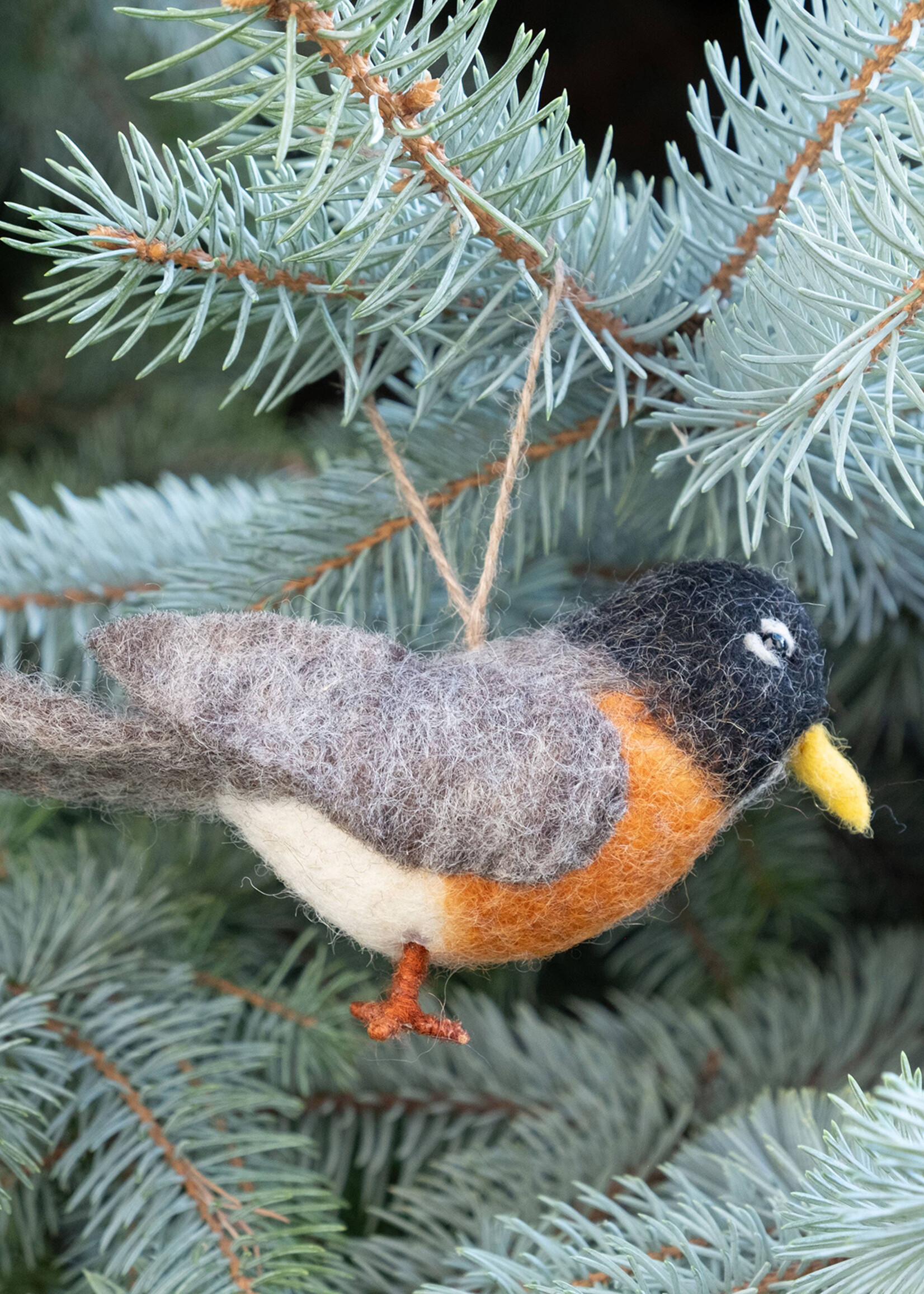 The Winding Road Felt Robin Ornament