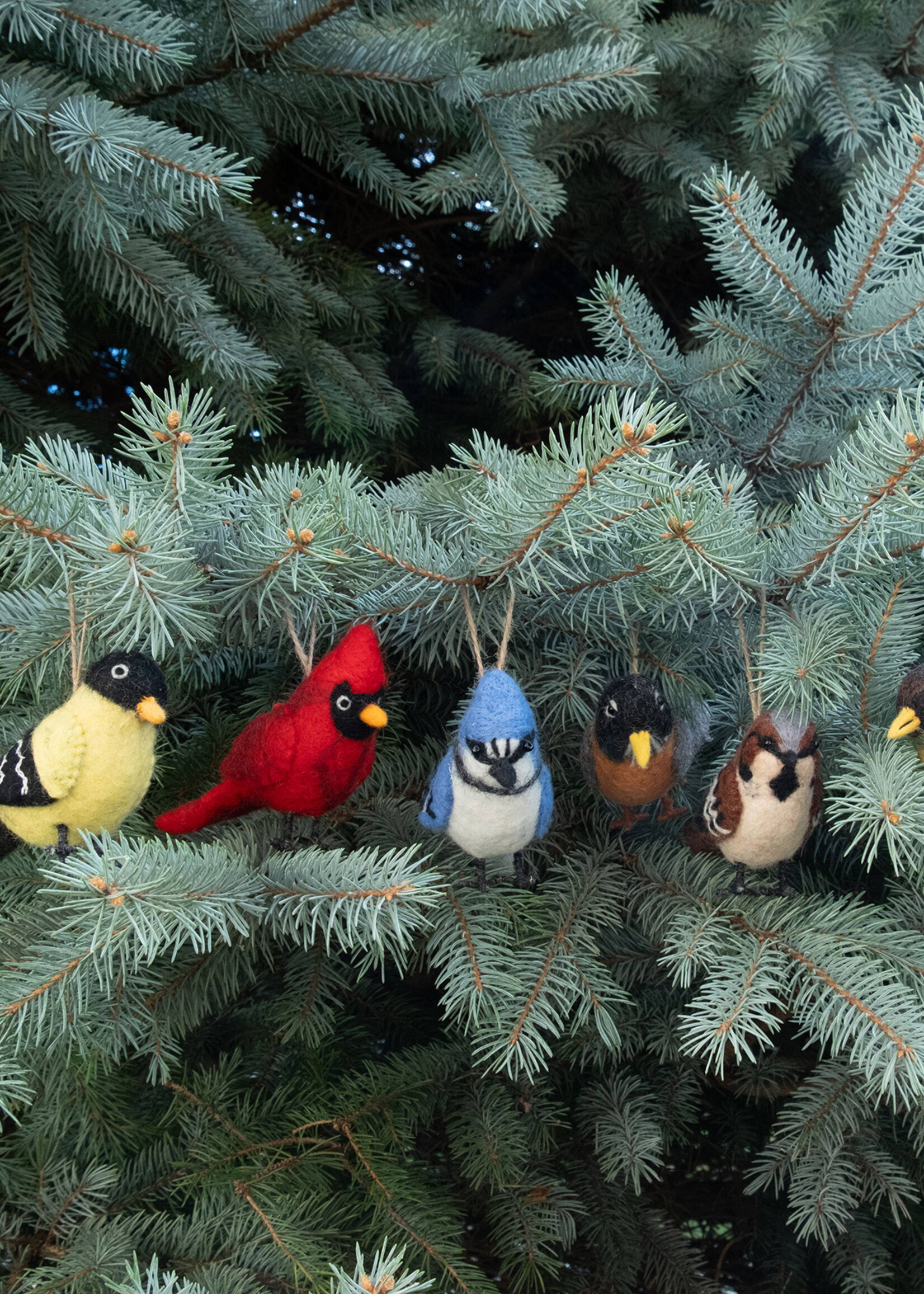 The Winding Road Felt Red Cardinal Ornament