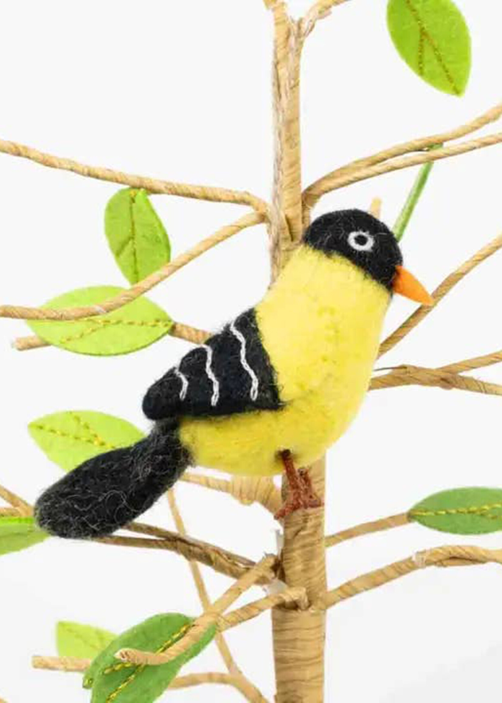 The Winding Road Felt Goldfinch Ornament