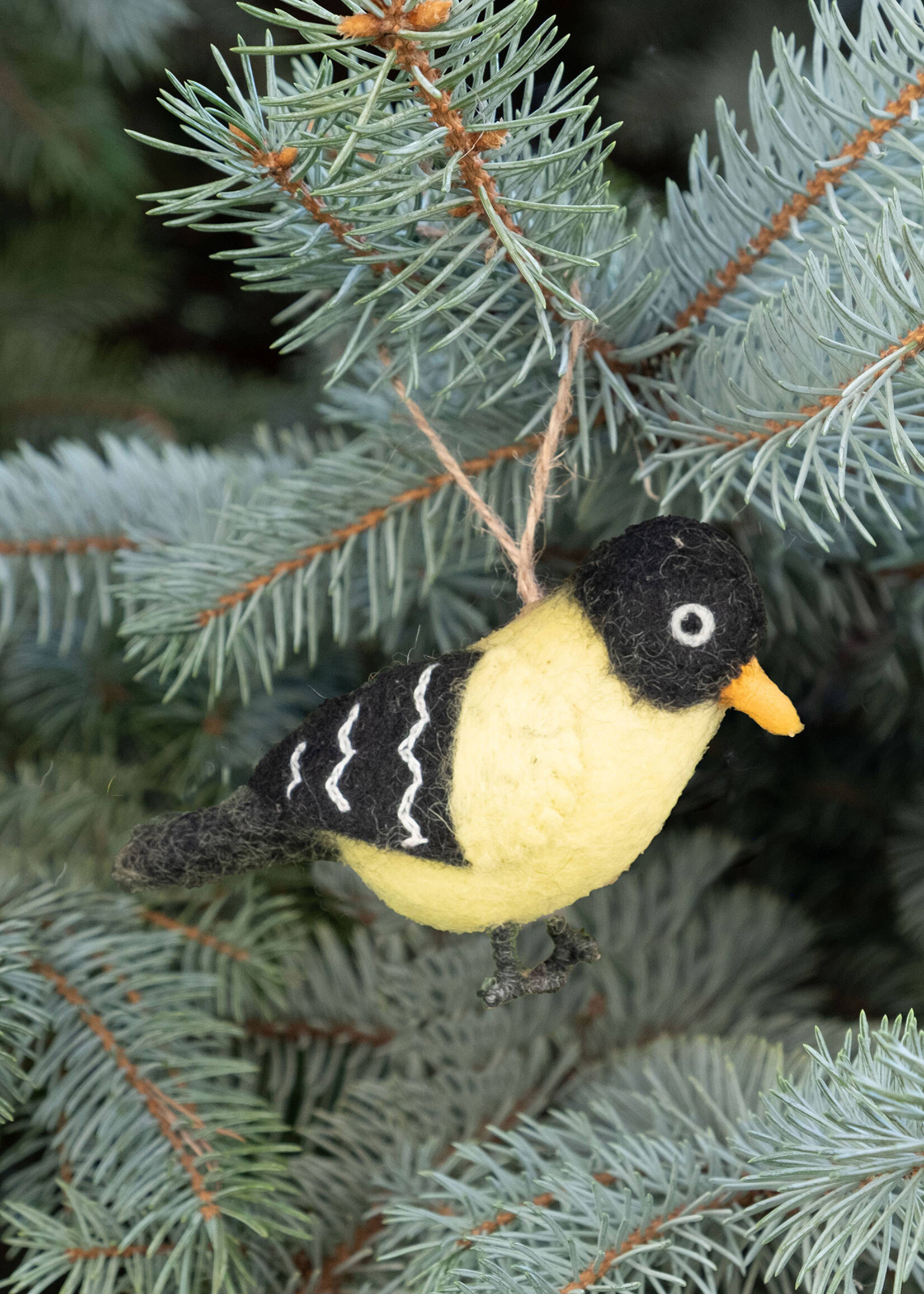 The Winding Road Felt Goldfinch Ornament