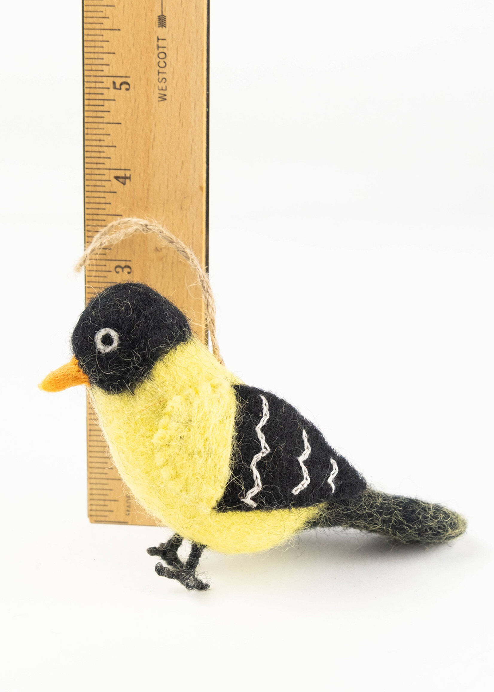 The Winding Road Felt Goldfinch Ornament