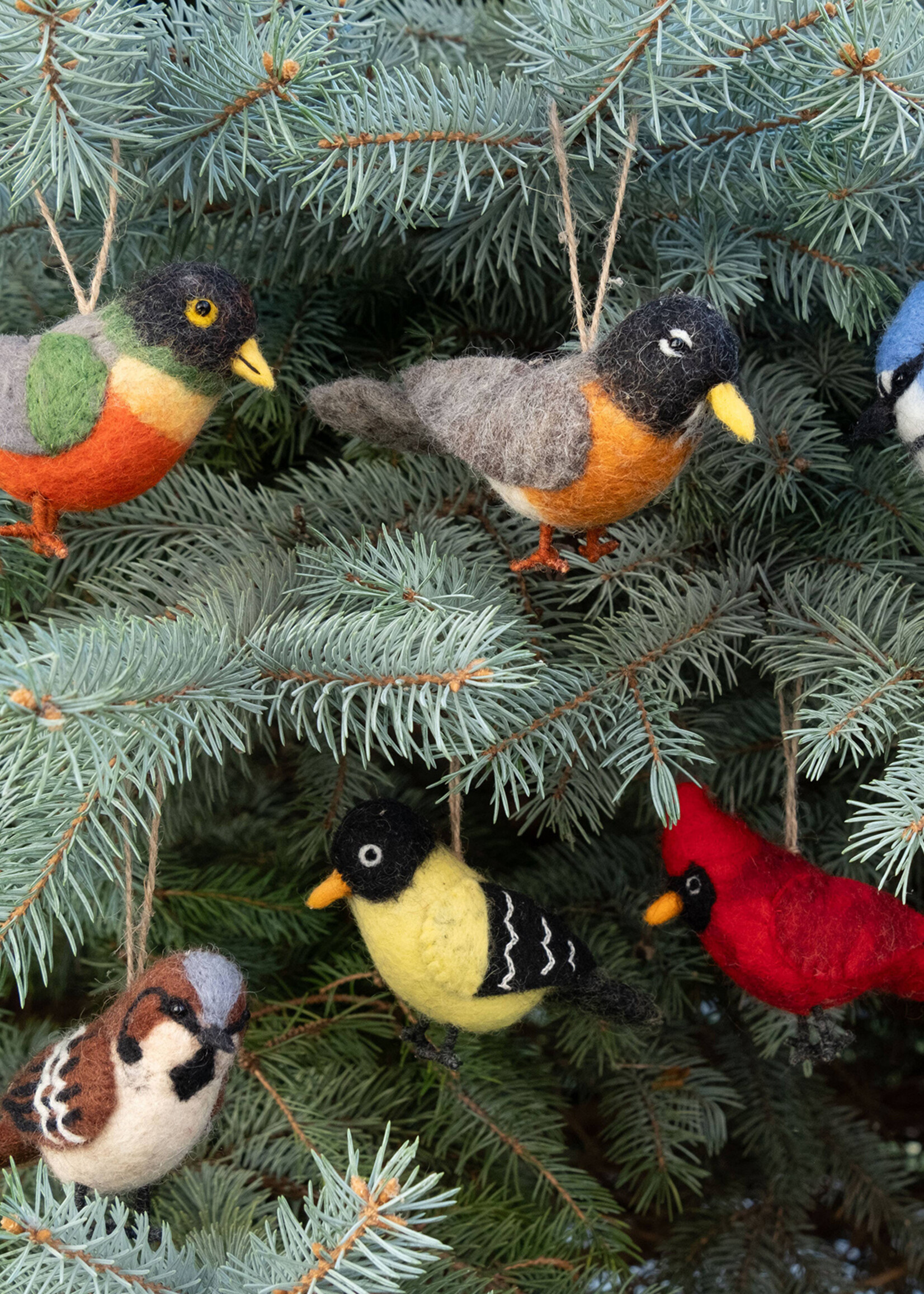 The Winding Road Felt Goldfinch Ornament