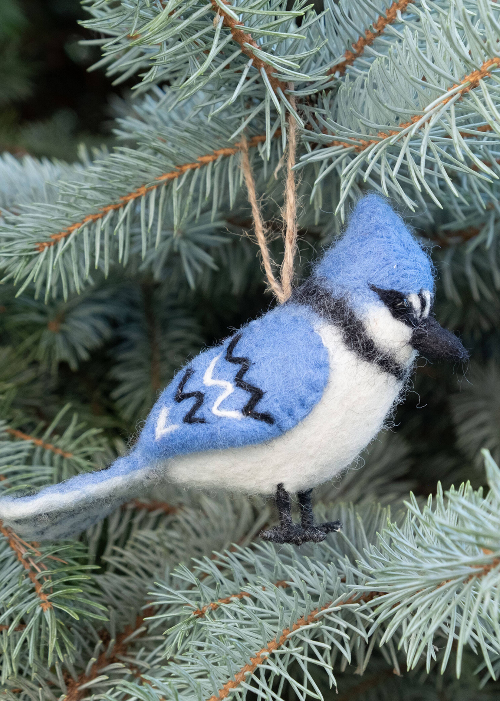 The Winding Road Felt Blue Jay Ornament