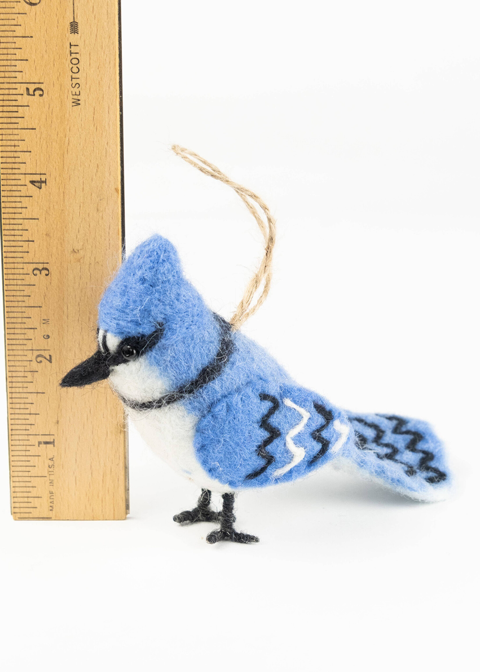 The Winding Road Felt Blue Jay Ornament
