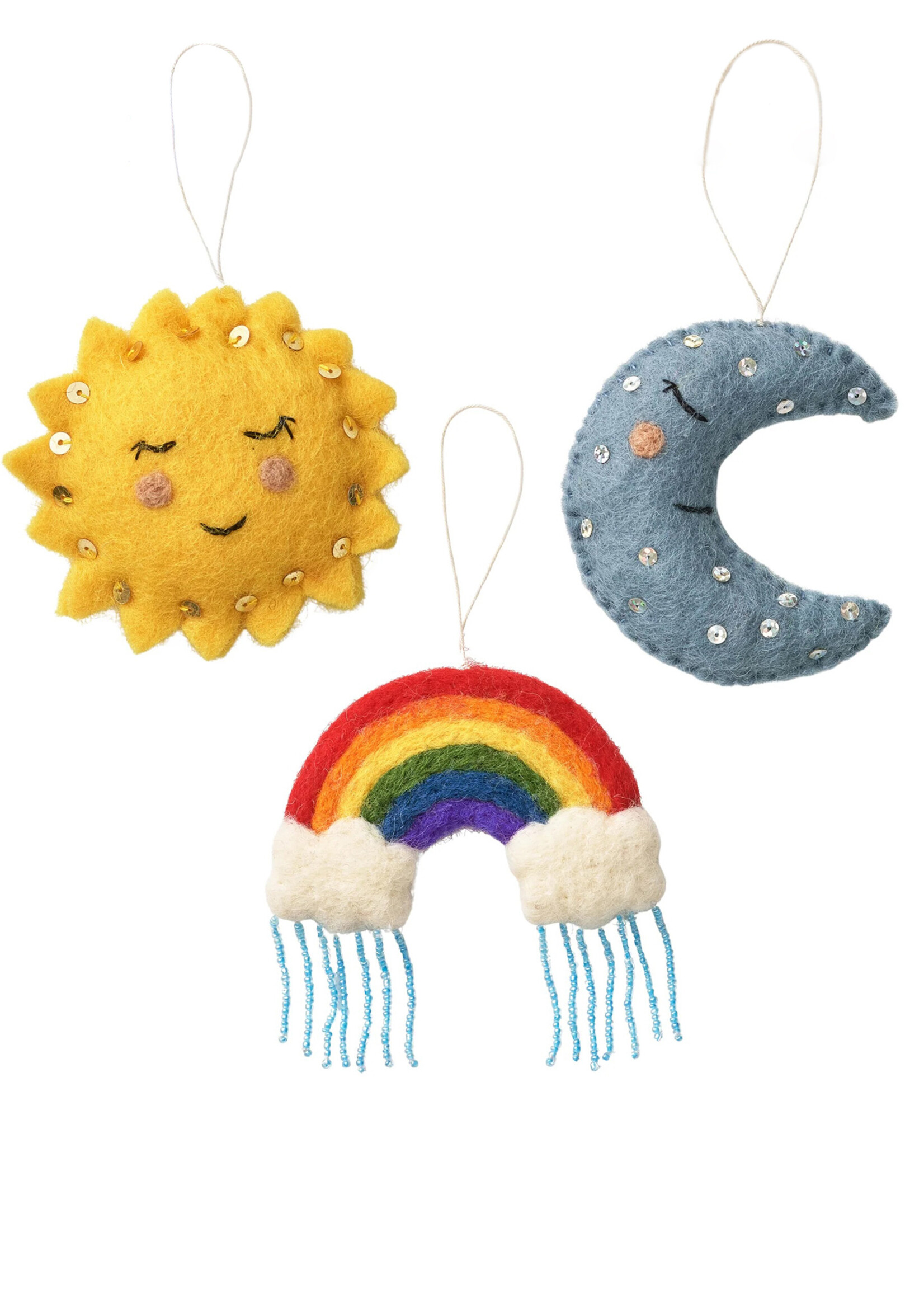 Global Goods Partners Felt Celestial Moon Ornament