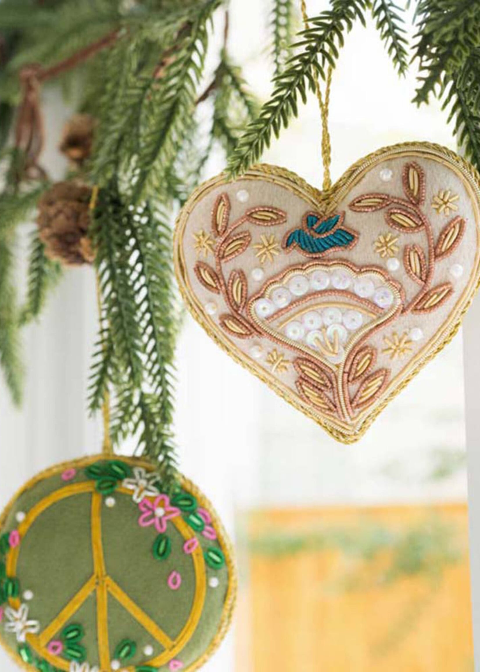 Matr Boomie Beaded Floral Heart Ornament