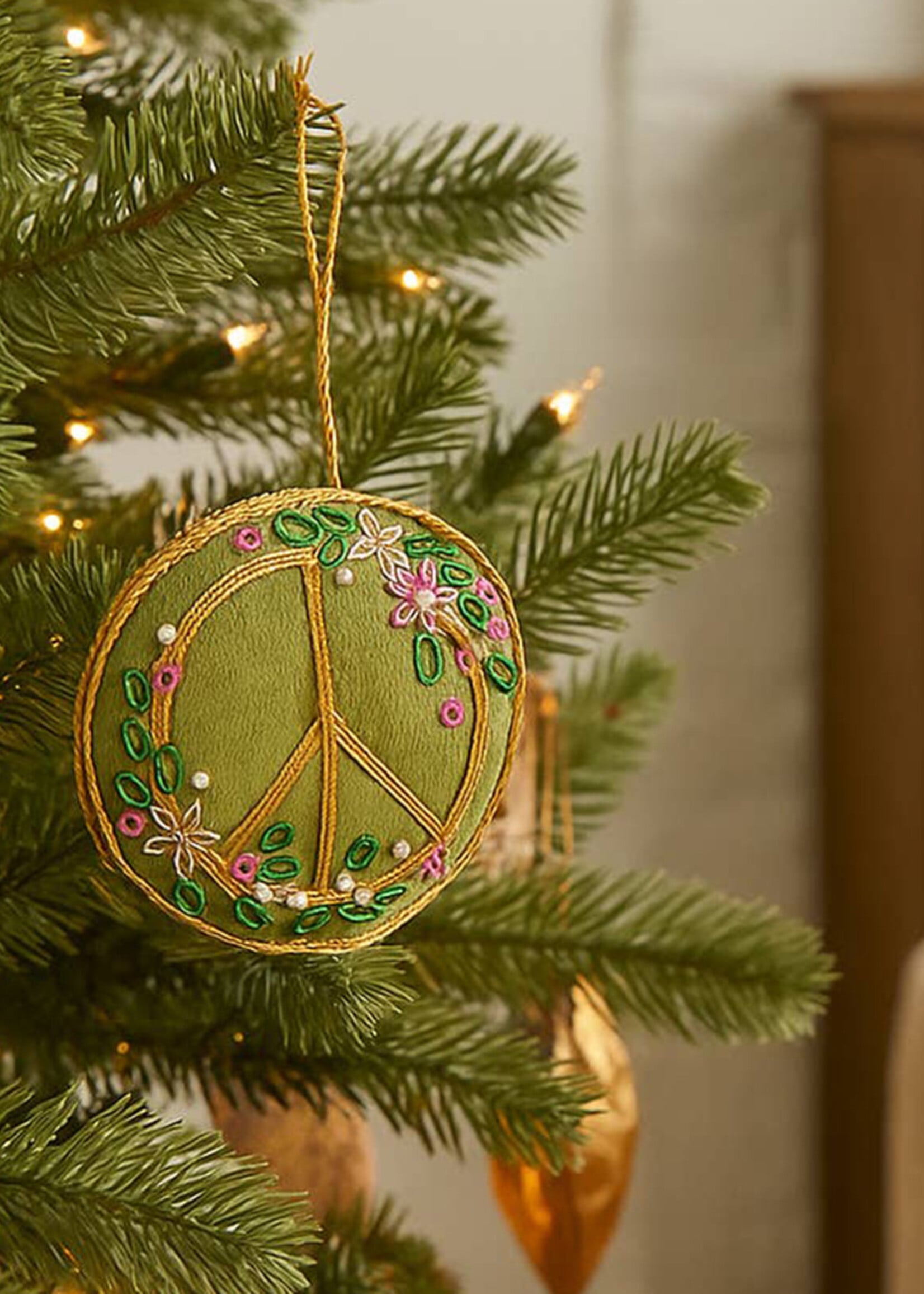 Matr Boomie Beaded Peace Sign Ornament