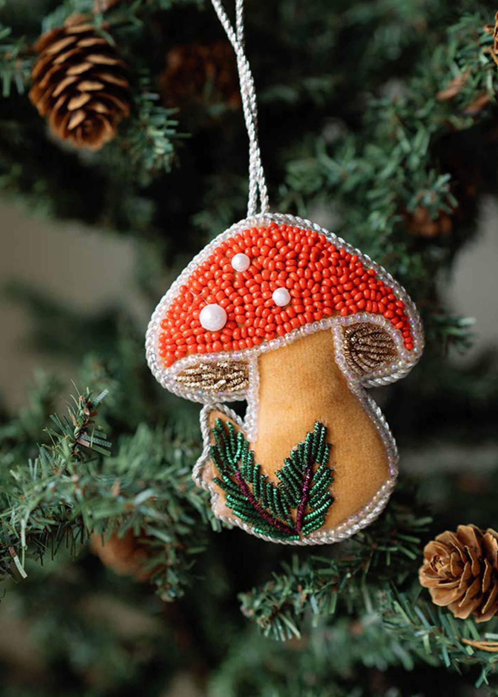 Matr Boomie Beaded Mushroom Ornament