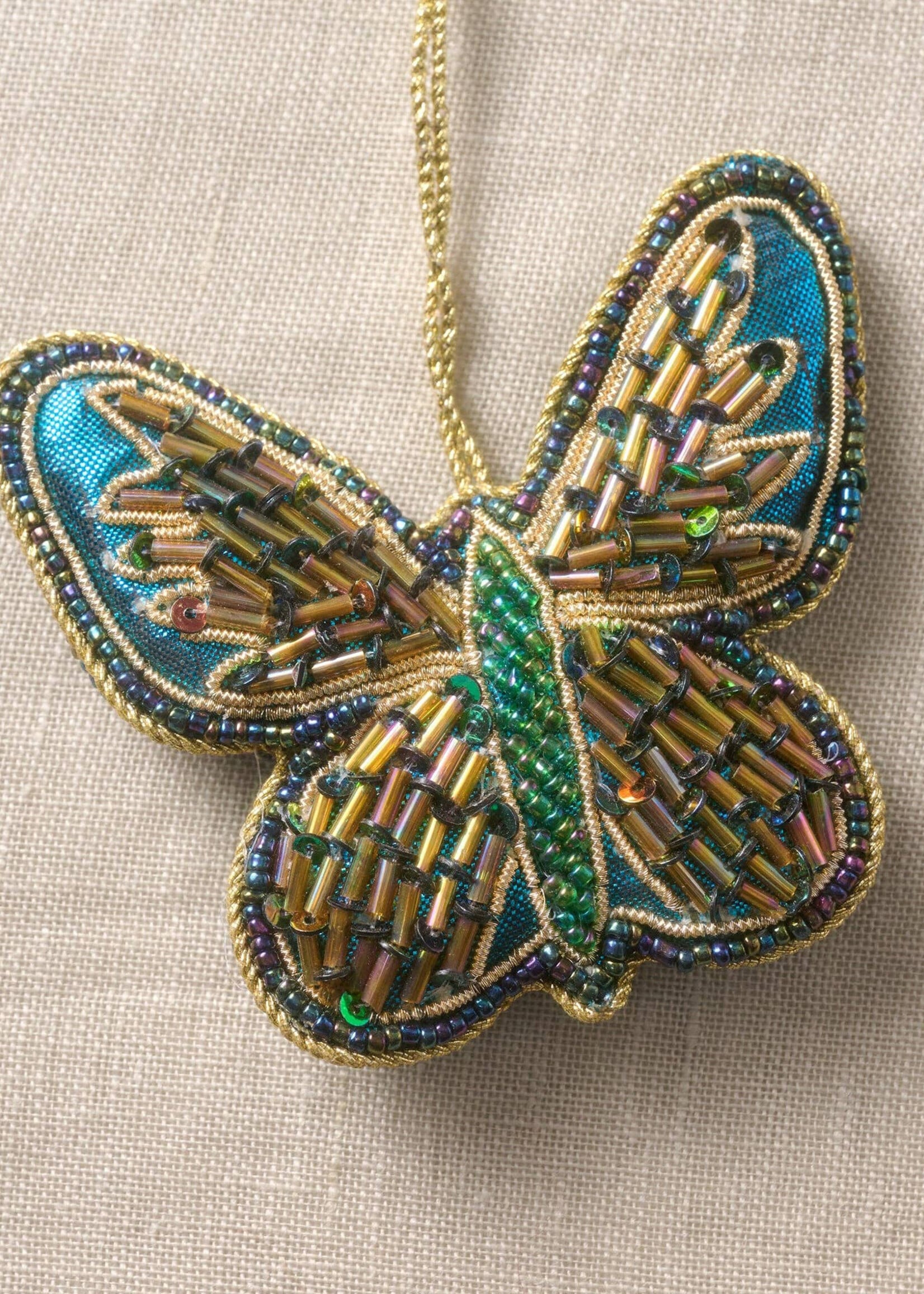 Ten Thousand Villages Beaded Arvi Butterfly Ornament