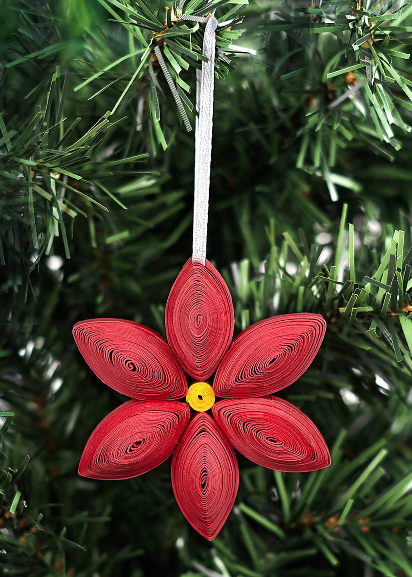 Quilling Cards Quilled Ornament Box Set - Poinsettia