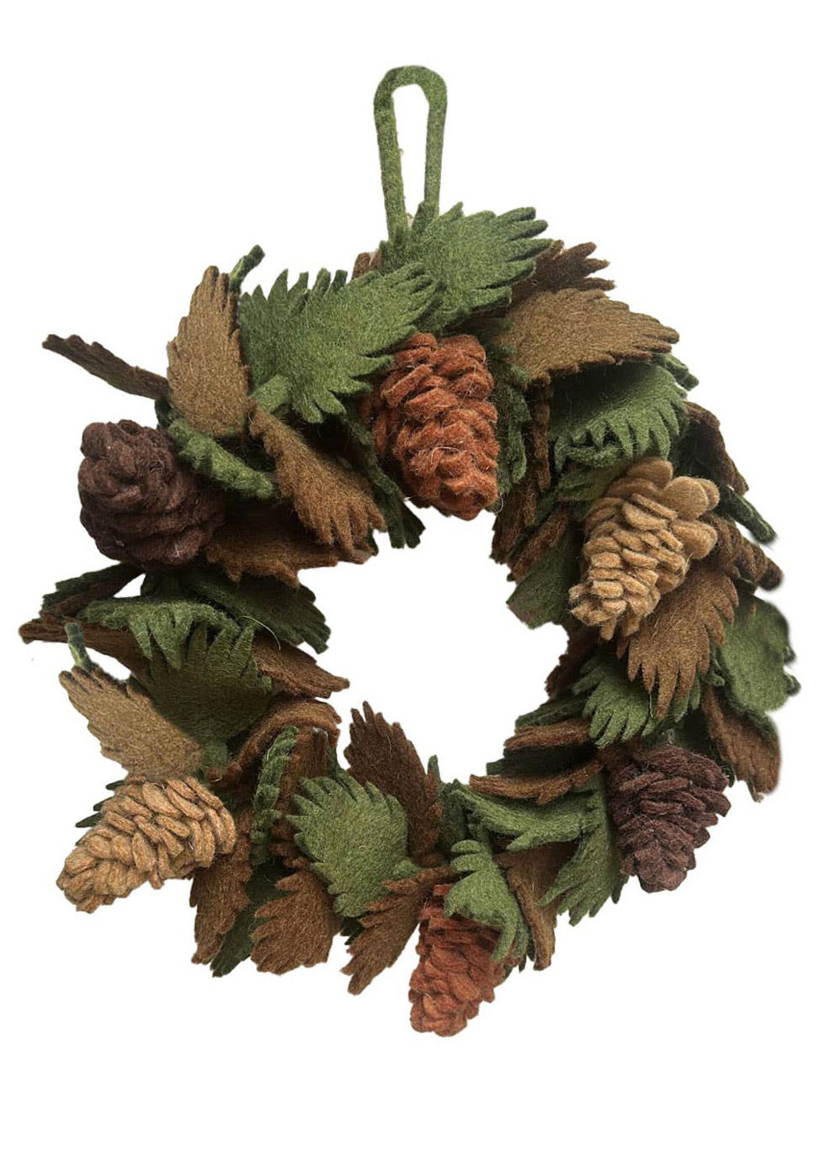 The Winding Road Pinecone Felt Wreath
