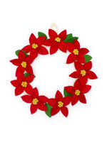 Friendsheep Red Poinsettia Felt Wreath