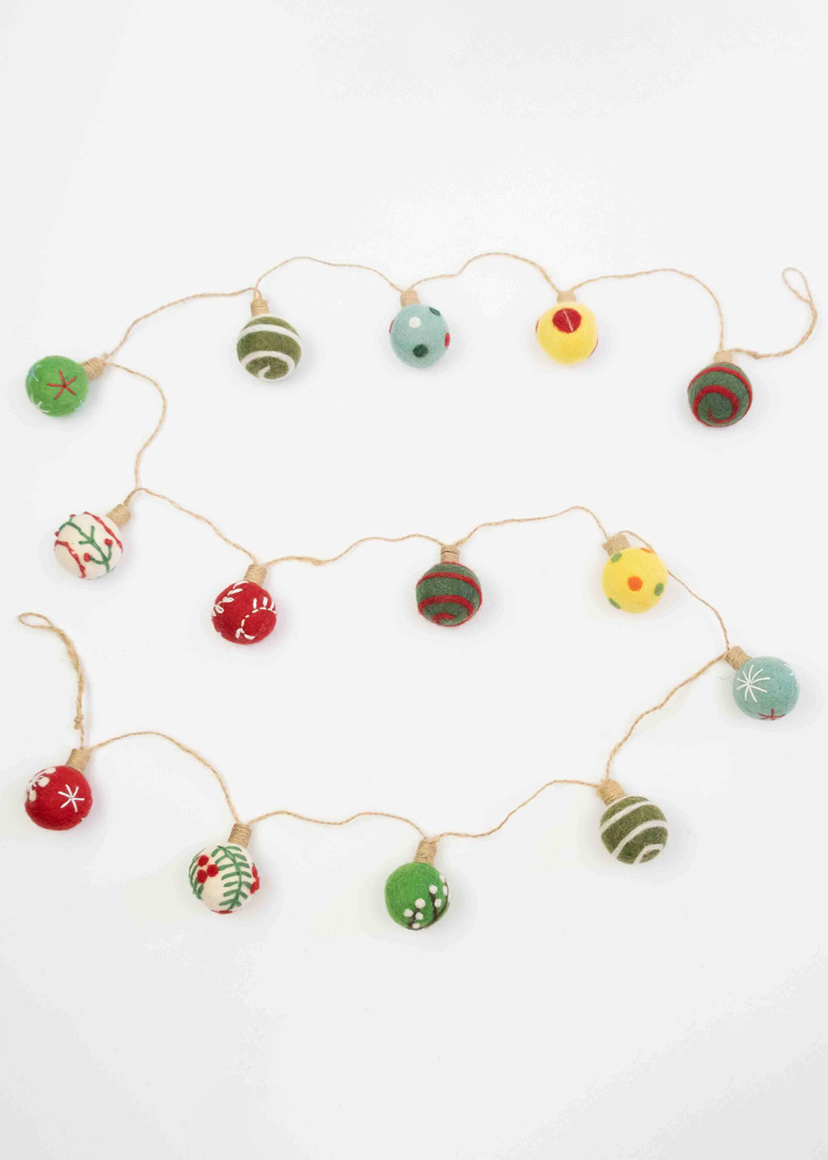 The Winding Road Felt Christmas Ball Garland