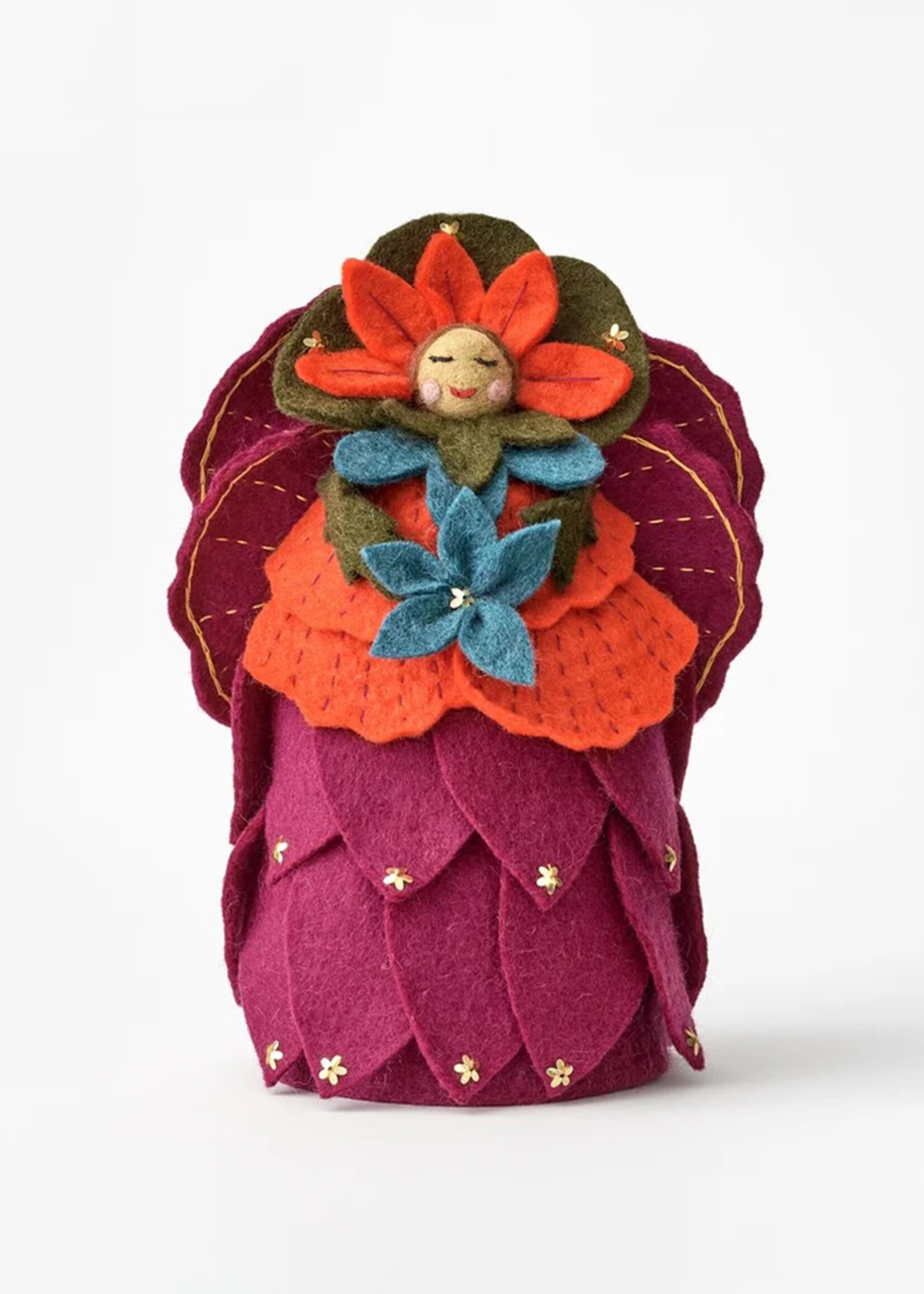 Global Goods Partners Felt Flower Angel Tree Topper