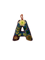 Andes Gifts Embroidered Letter A Ornament/Keychain