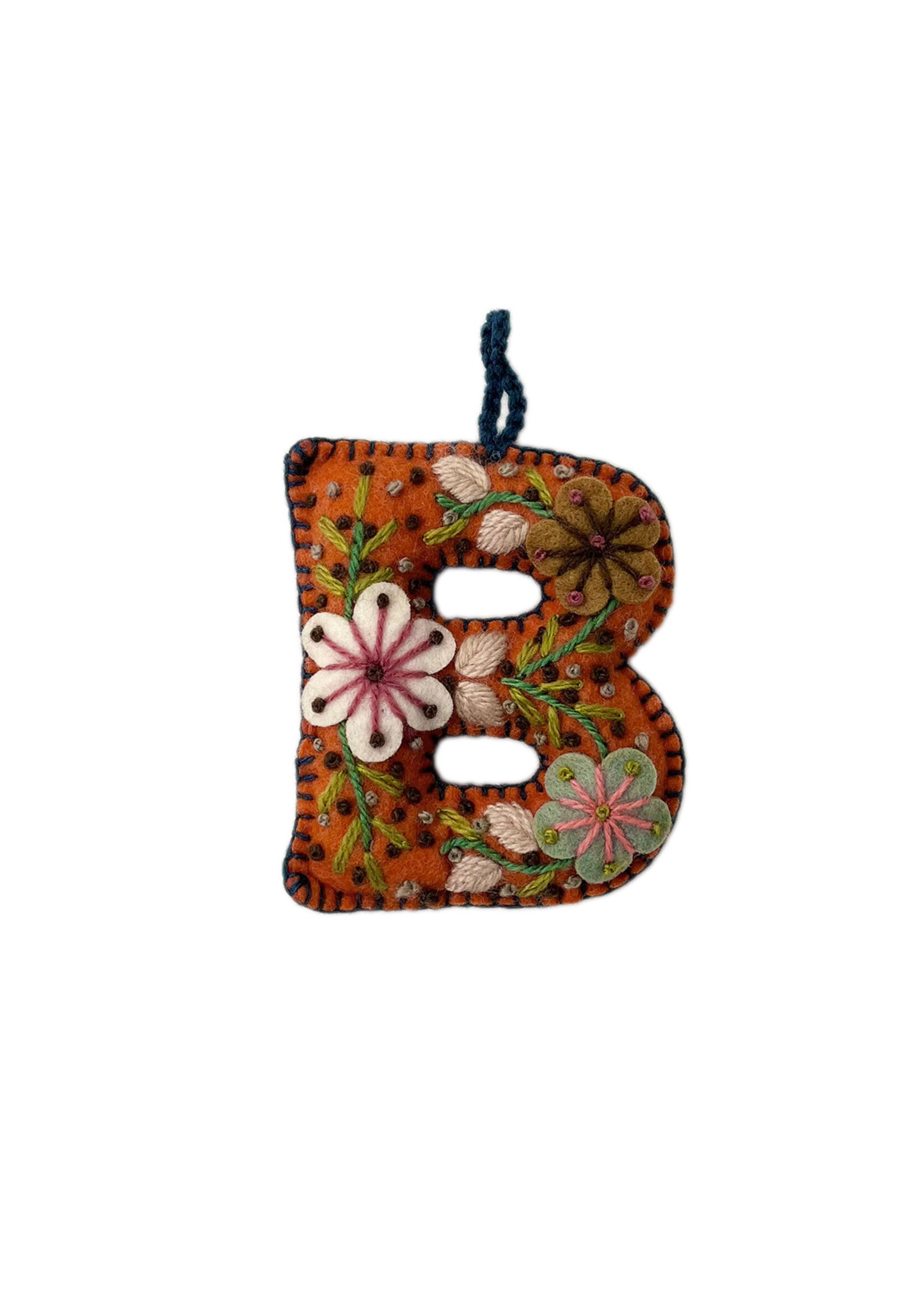 Andes Gifts Embroidered Letter B Ornament/Keychain